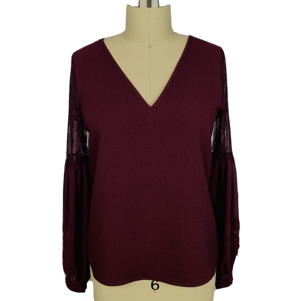 Express V-Neck Lace Sleeve Talk